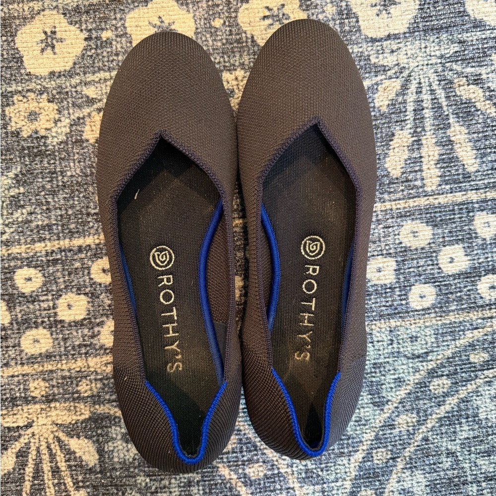 Rothy's Black Minimalist Slip-On Flats